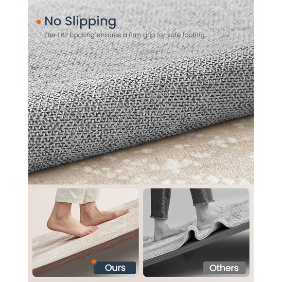 New 5x7 Cappuccino Beige Area Rug, Washable Non-Slip Carpet for Living Room - Picture 4 of 10